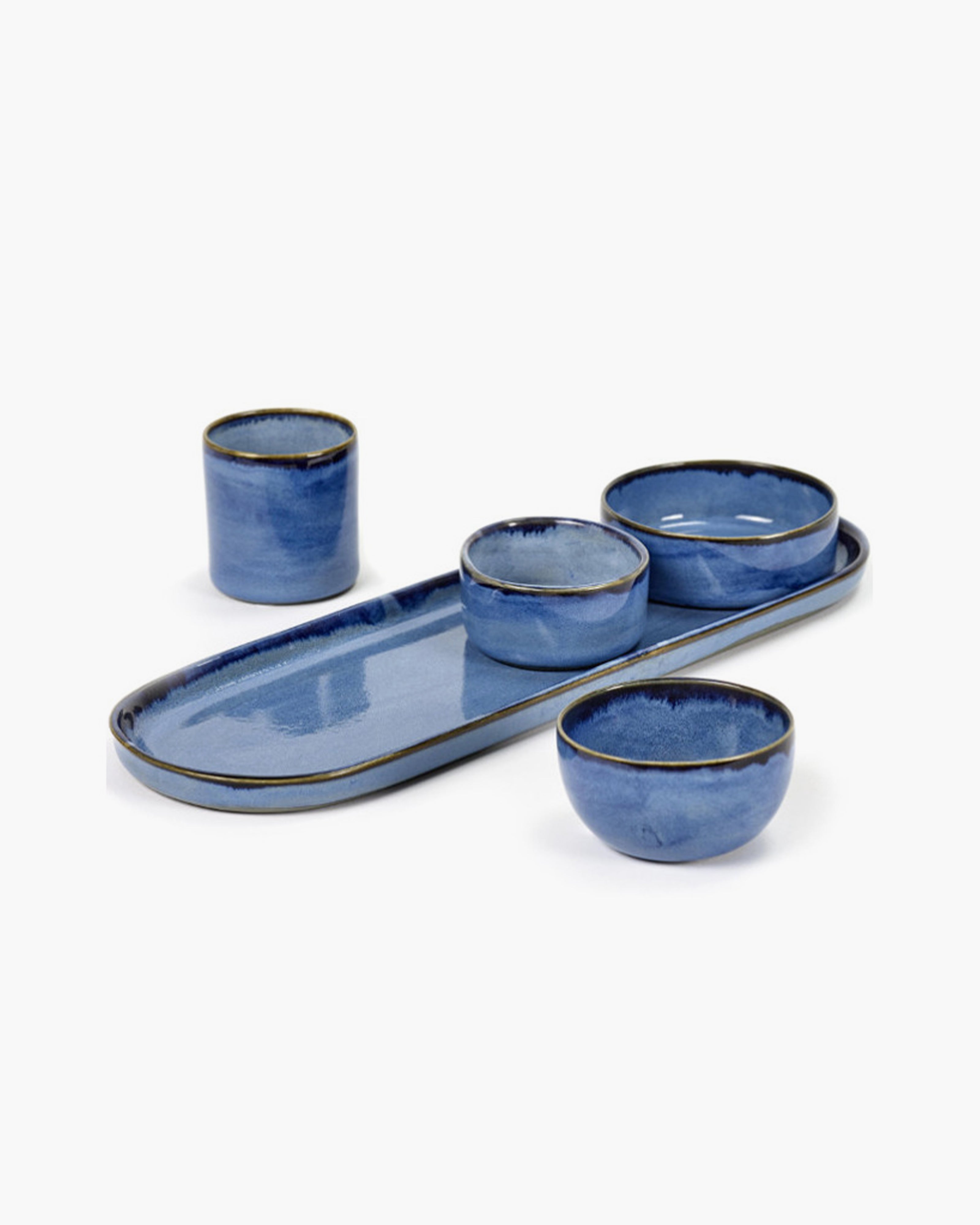 TERRES DE RÊVES Bowl XS cylinder low, blue
