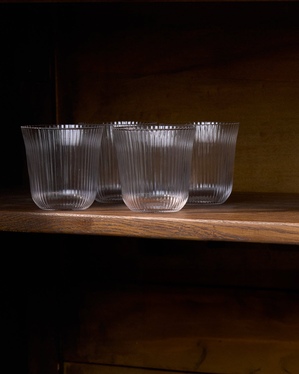INKU Tumbler S transparent ribbed glass, 250 ml