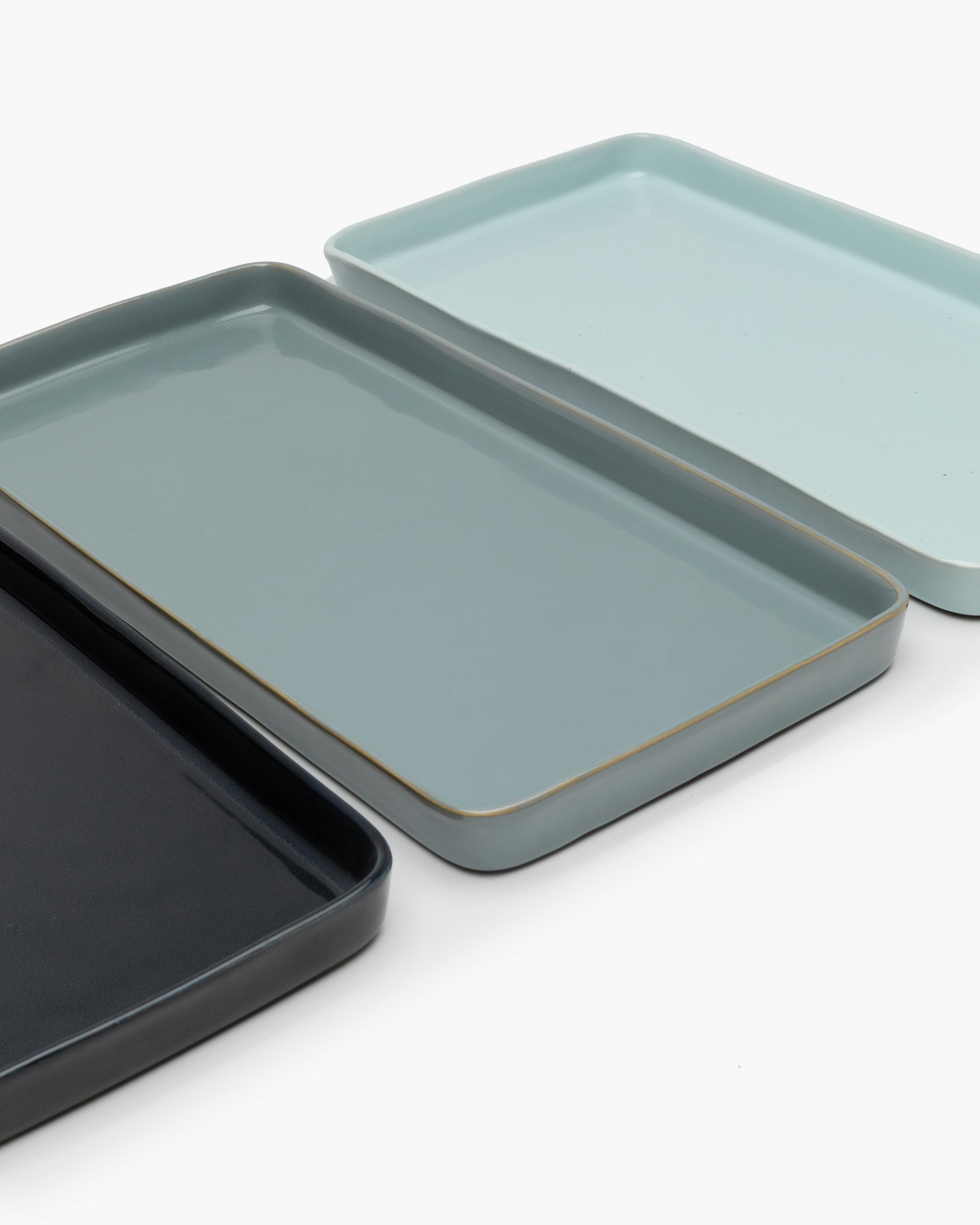 TERRES DE RÊVES Rectangular plate L, light blue