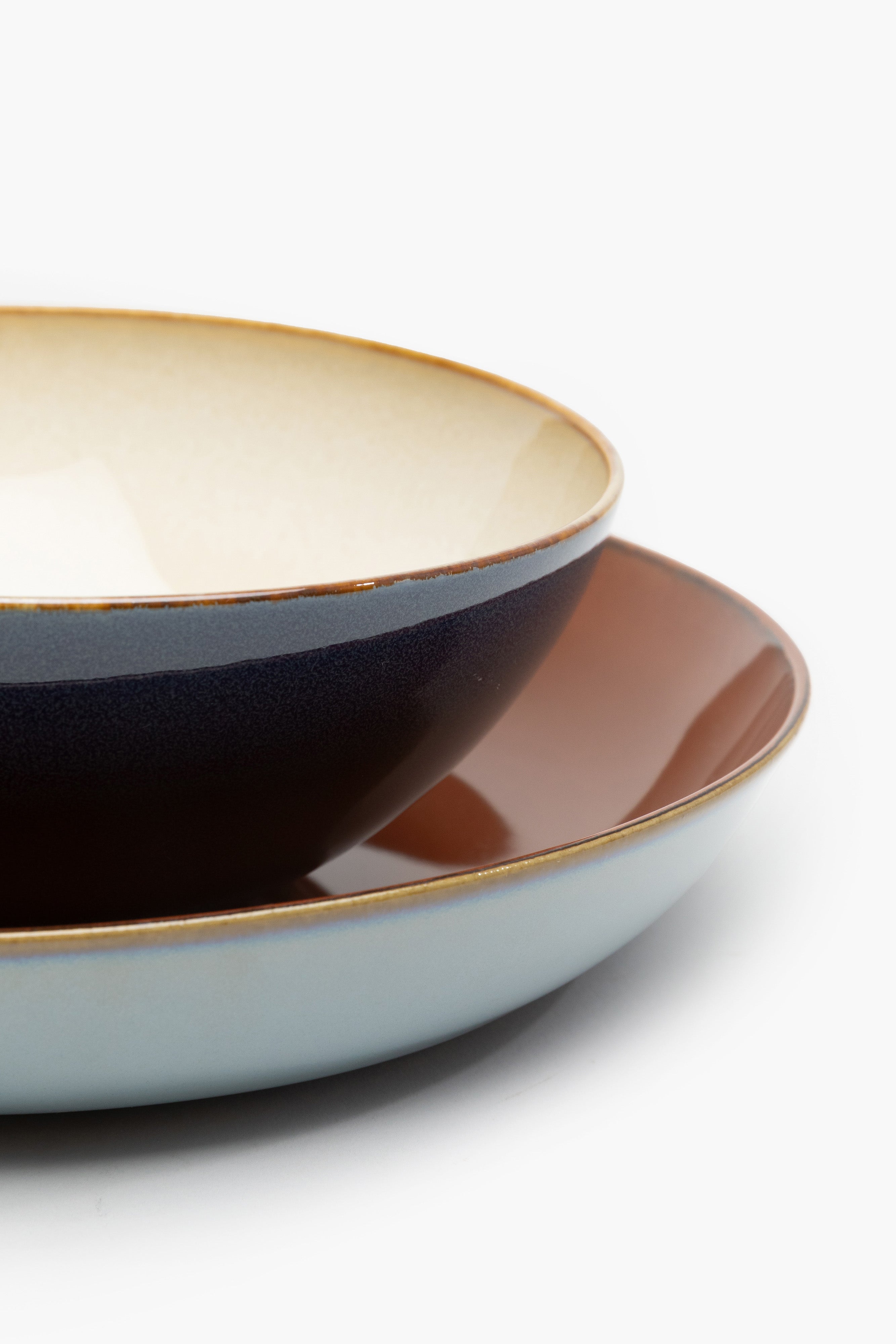 TERRES DE RÊVES Pasta plate, rust/smokey blue