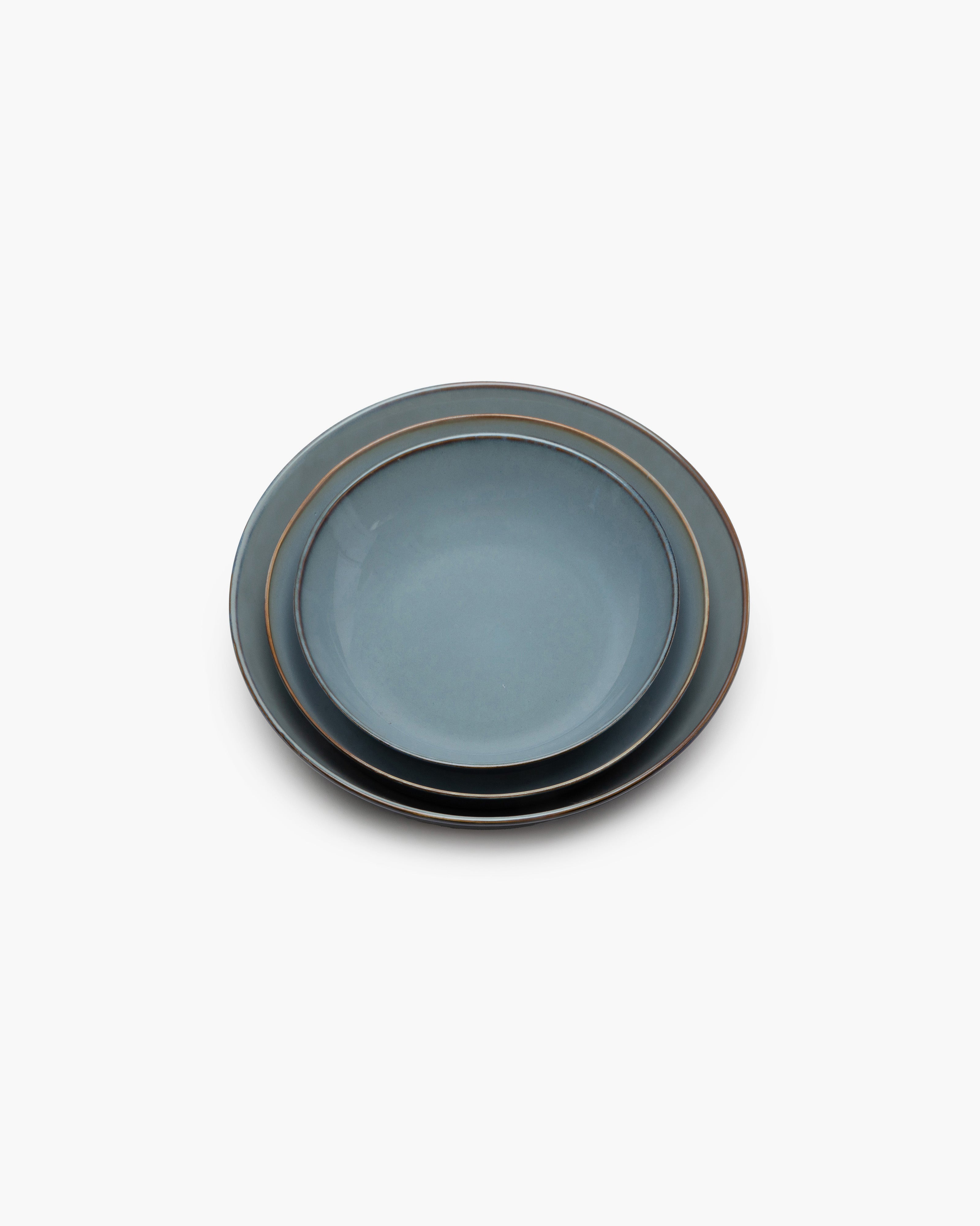 TERRES DE RÊVES Pasta plate, blue grey/dark blue