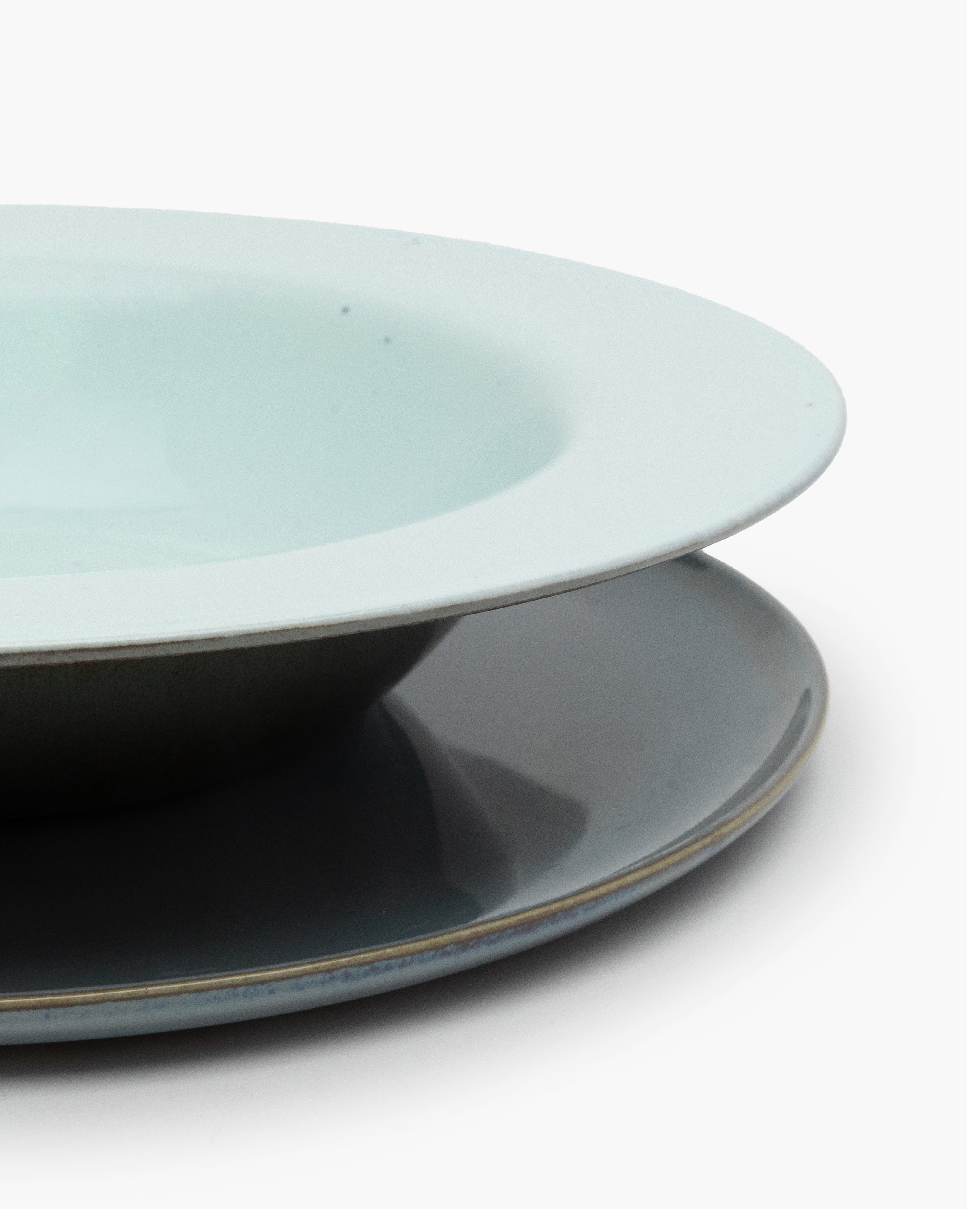 TERRES DE RÊVES Pasta plate L, light blue/smokey blue