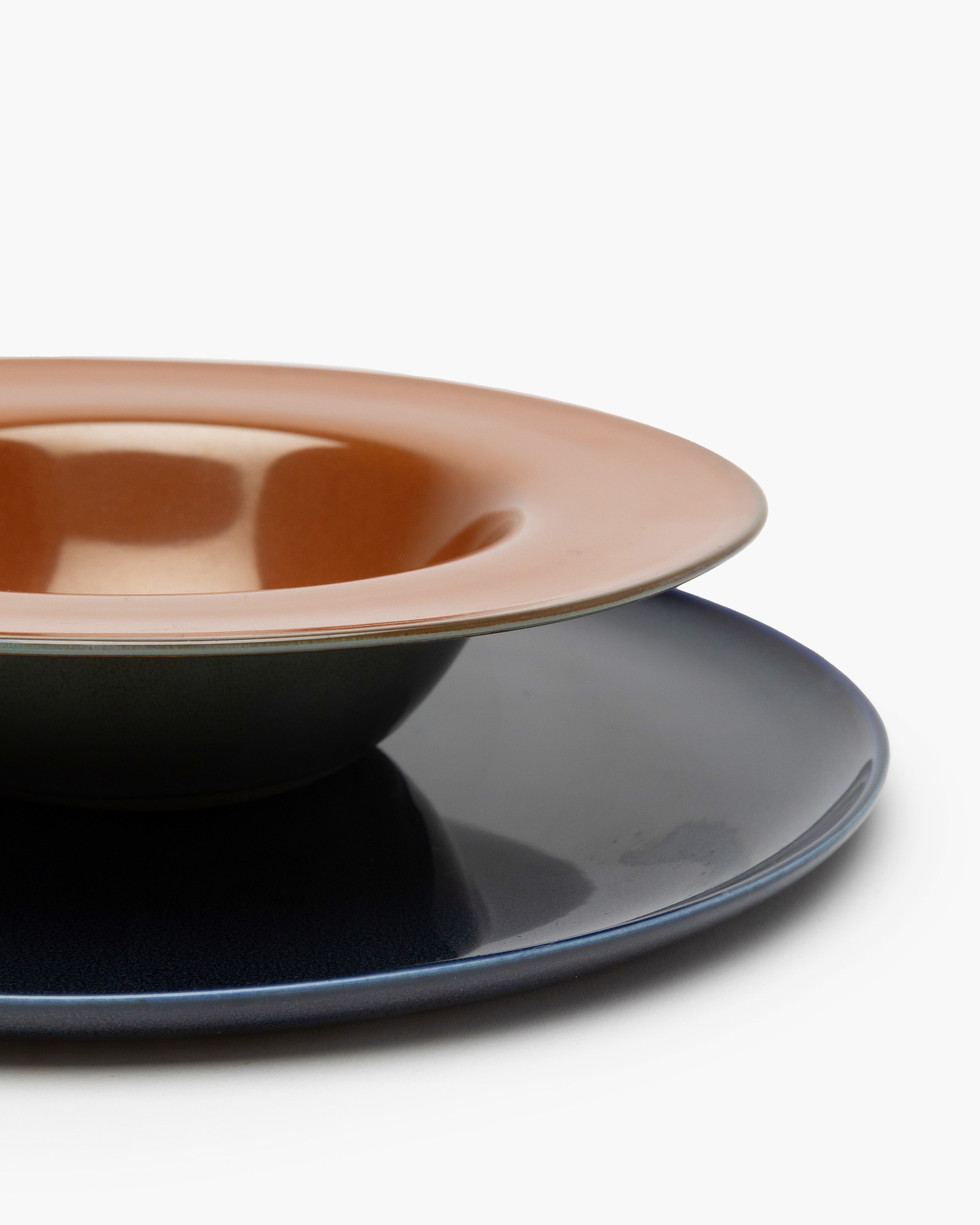 TERRES DE RÊVES Pasta plate S, rust/smokey blue