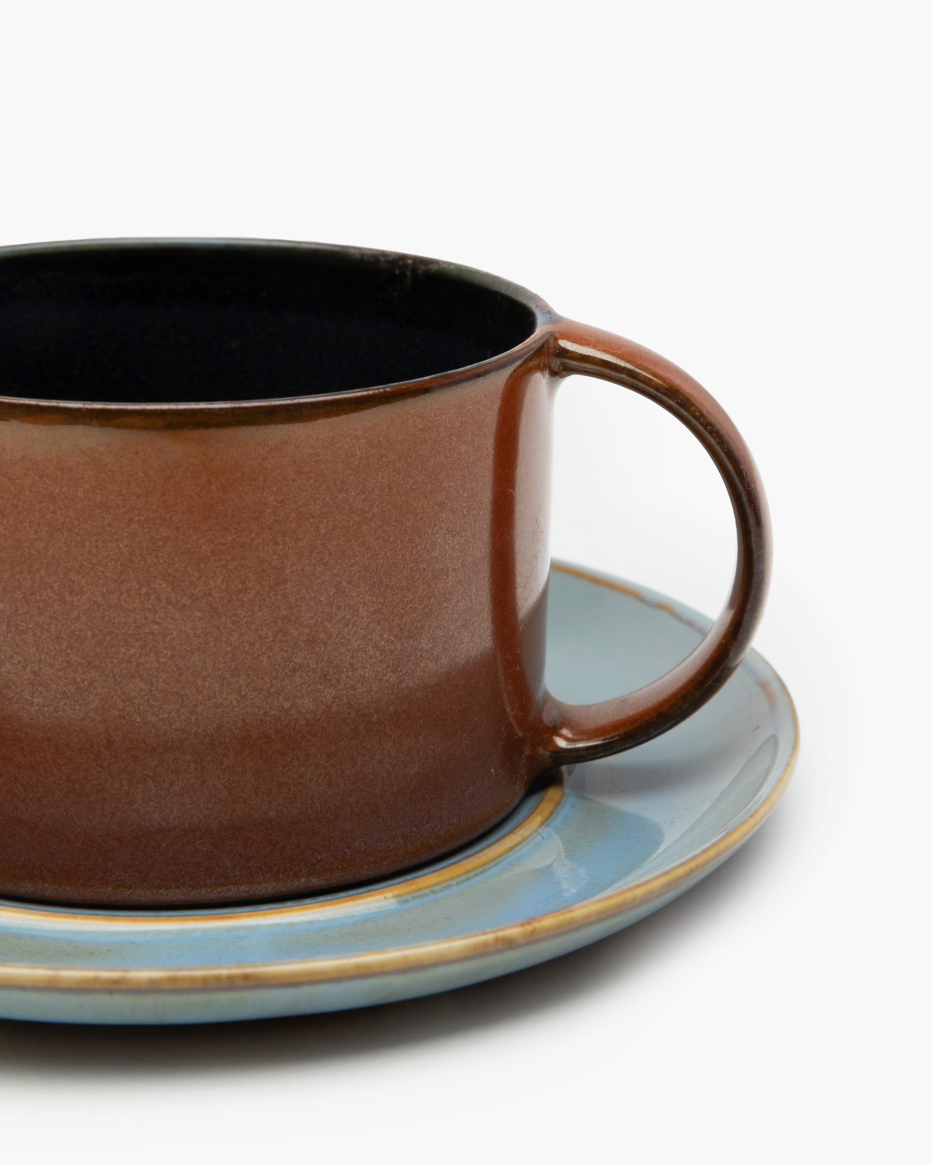 TERRES DE RÊVES Plate for coffee cup, smoky blue