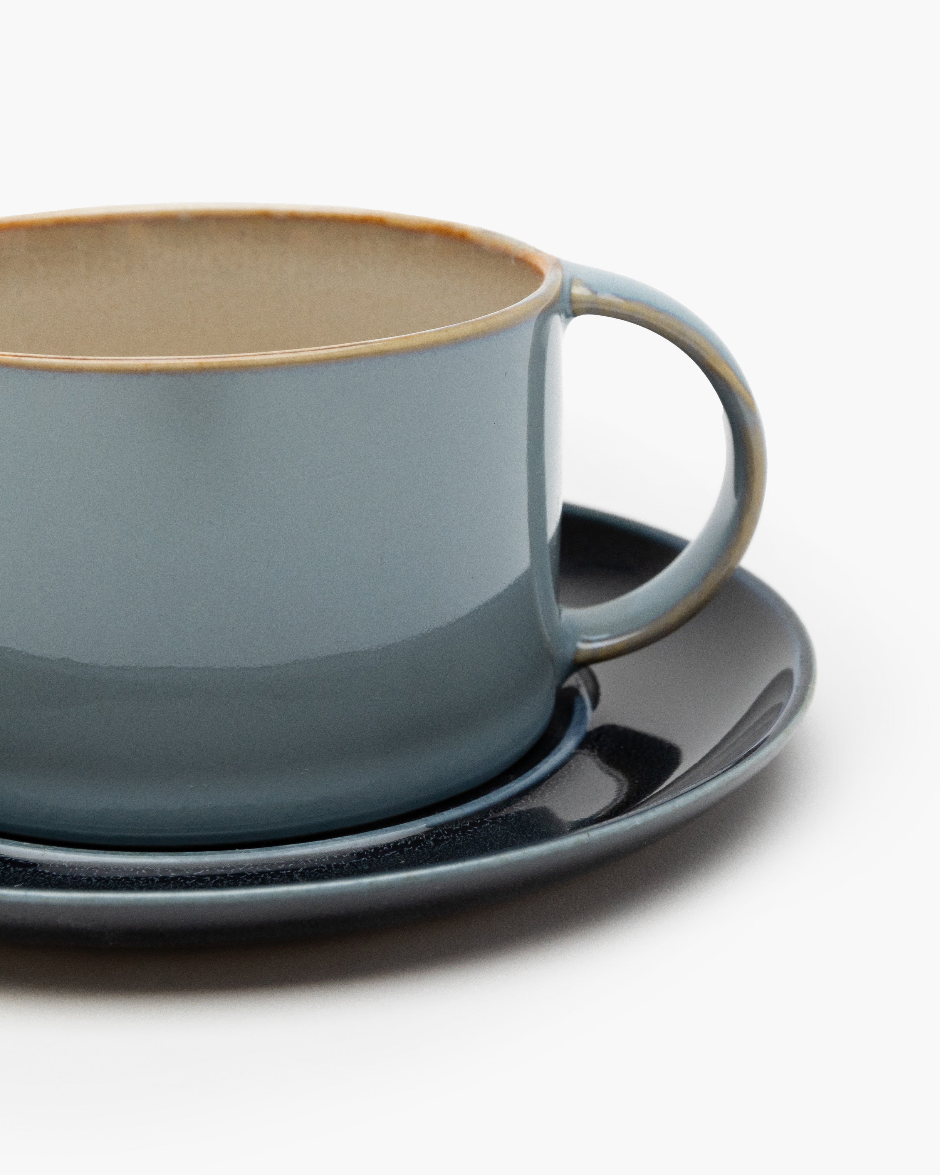 TERRES DE RÊVES Plate for coffee cup, dark blue