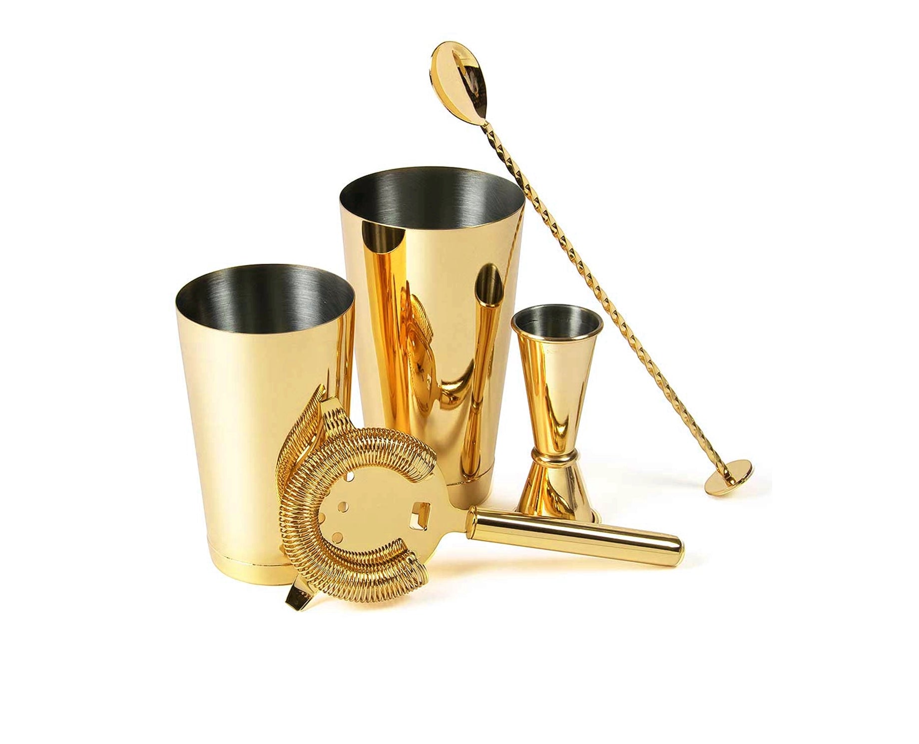 Gold Plated 5 Piece Cocktail Set