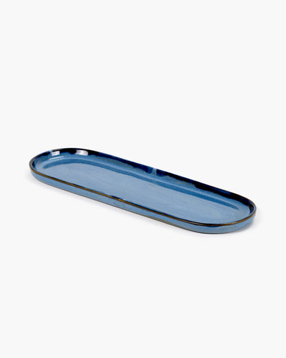 TERRES DE RÊVES Oval plate, blue