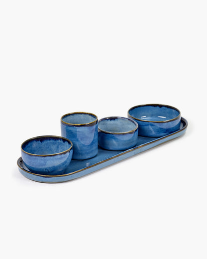 TERRES DE RÊVES Oval plate, blue