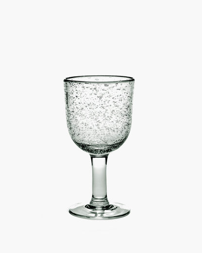 PURE Red wine glass transparent with bubbles