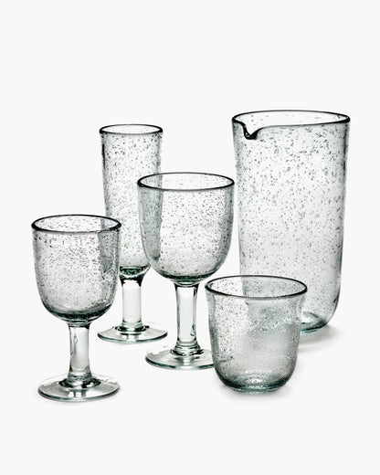 PURE Red wine glass transparent with bubbles