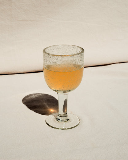 PURE White wine glass transparent with bubbles