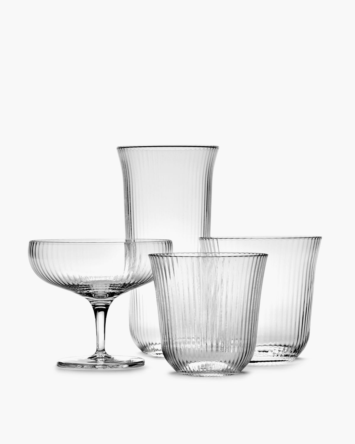 INKU Tumbler S transparent ribbed glass, 250 ml
