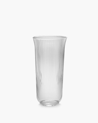 INKU Longdrink transparent ribbed glass, 450 ml