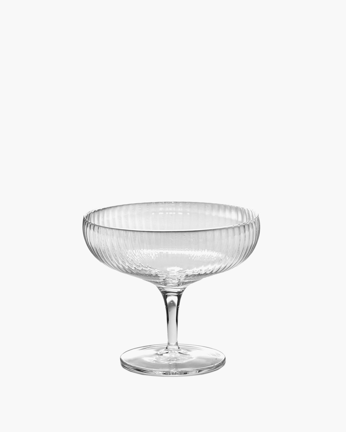 INKU Champagne coupe transparent ribbed glass, 150 ml