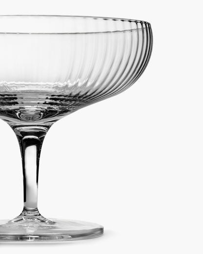 INKU Champagne coupe transparent ribbed glass, 150 ml