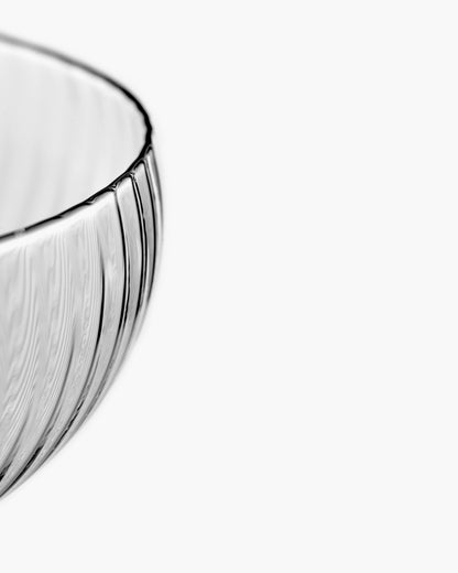 INKU Champagne coupe transparent ribbed glass, 150 ml
