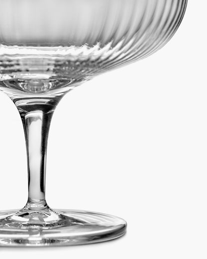 INKU Champagne coupe transparent ribbed glass, 150 ml