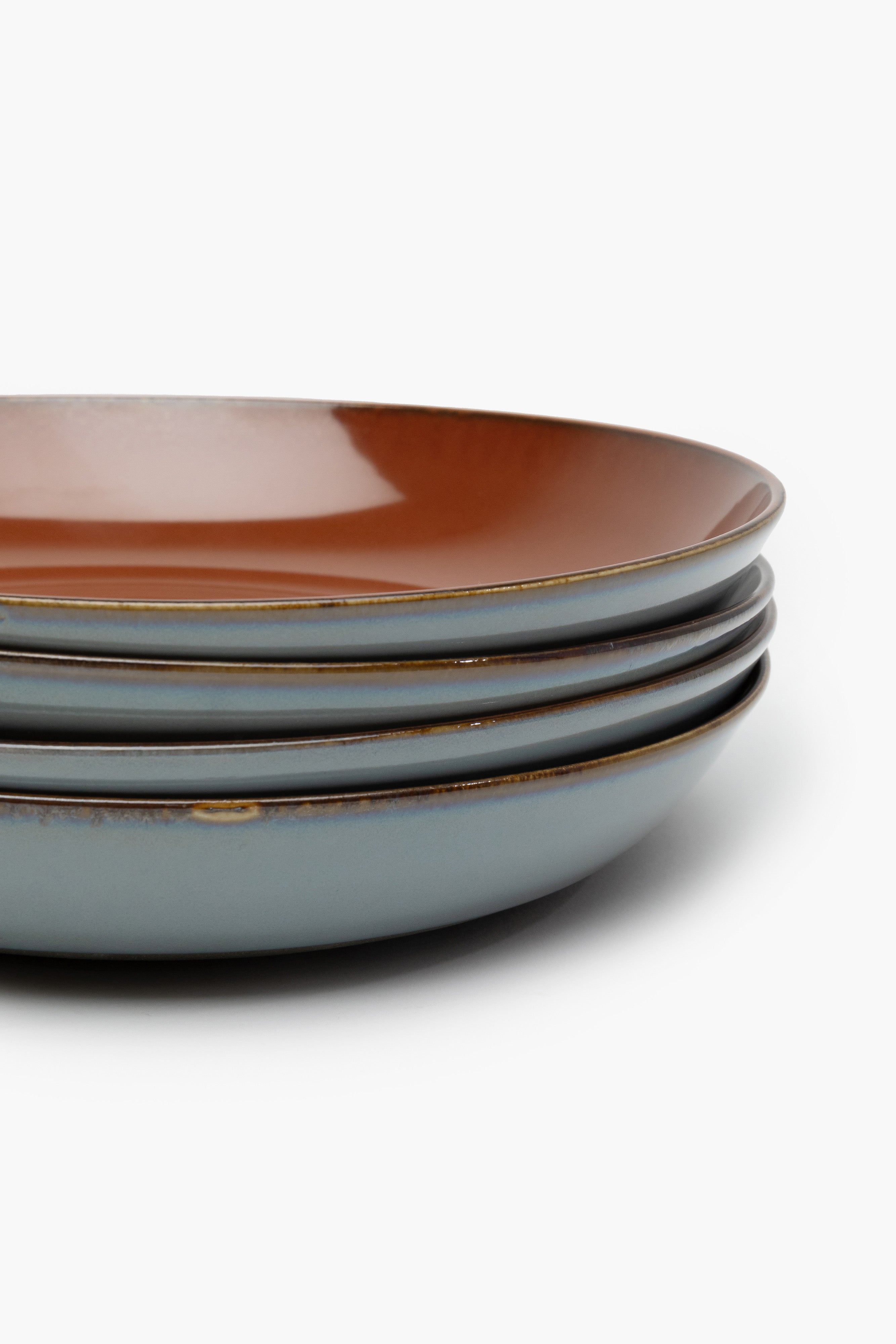 TERRES DE RÊVES Pasta plate, rust/smokey blue