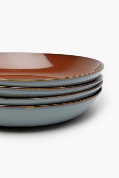 TERRES DE RÊVES Pasta plate, rust/smokey blue