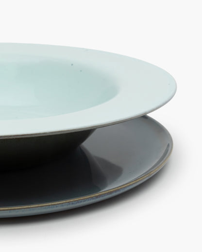 TERRES DE RÊVES Pasta plate L, light blue/smokey blue