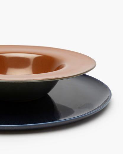 TERRES DE RÊVES Pasta plate S, rust/smokey blue