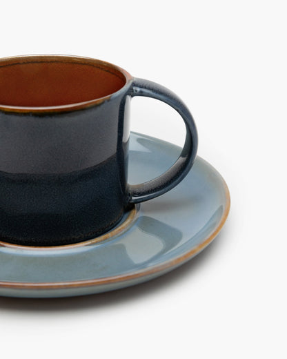 TERRES DE RÊVES Plate for espresso/tea cup, smoky blue