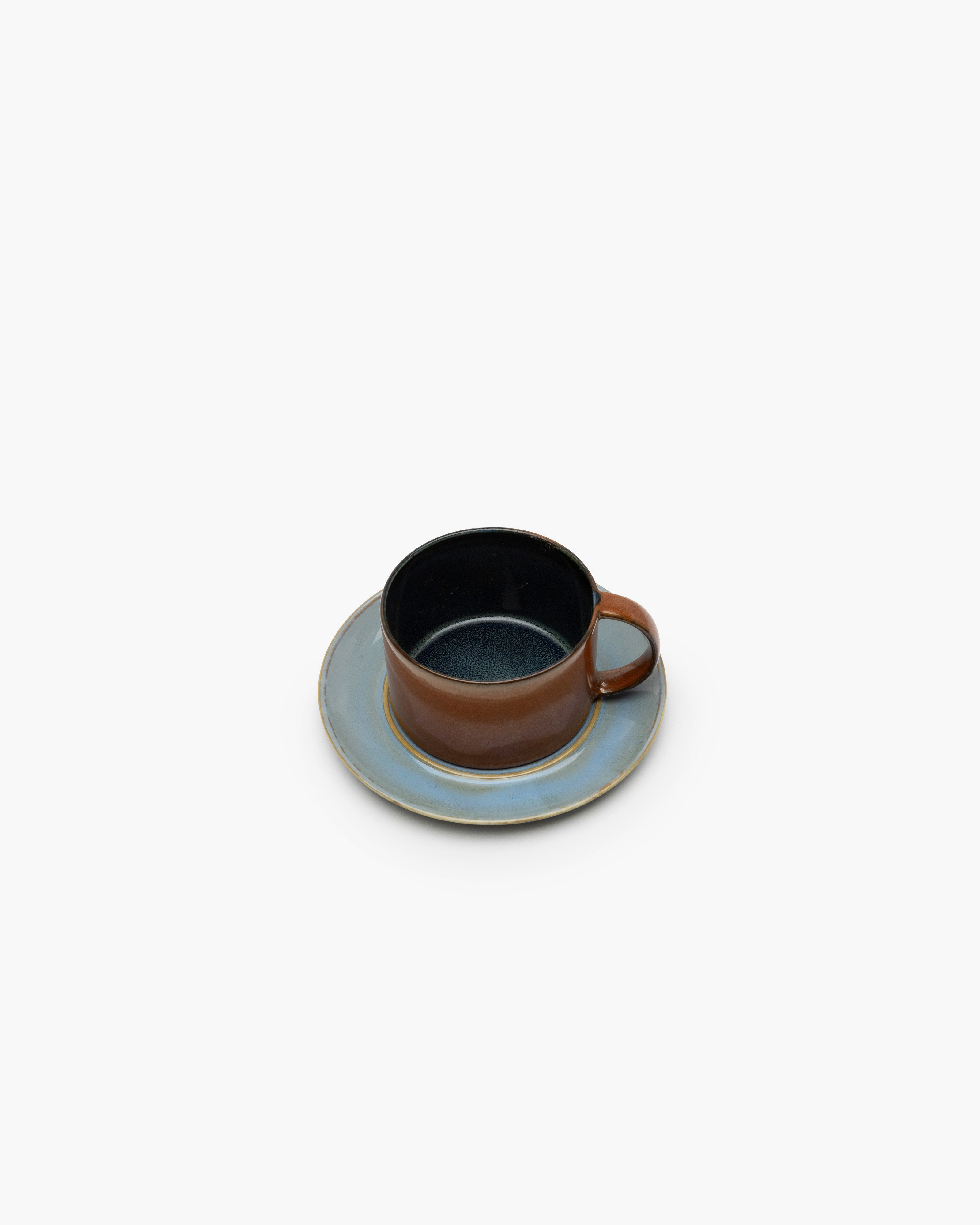 TERRES DE RÊVES Plate for coffee cup, smoky blue