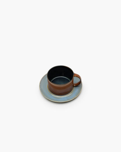 TERRES DE RÊVES Plate for coffee cup, smoky blue
