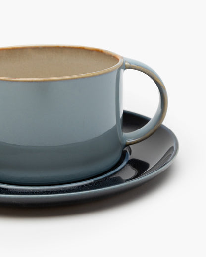 TERRES DE RÊVES Plate for coffee cup, dark blue