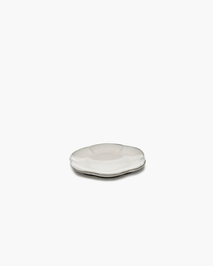 INKU Dessert plate ribbed M, white