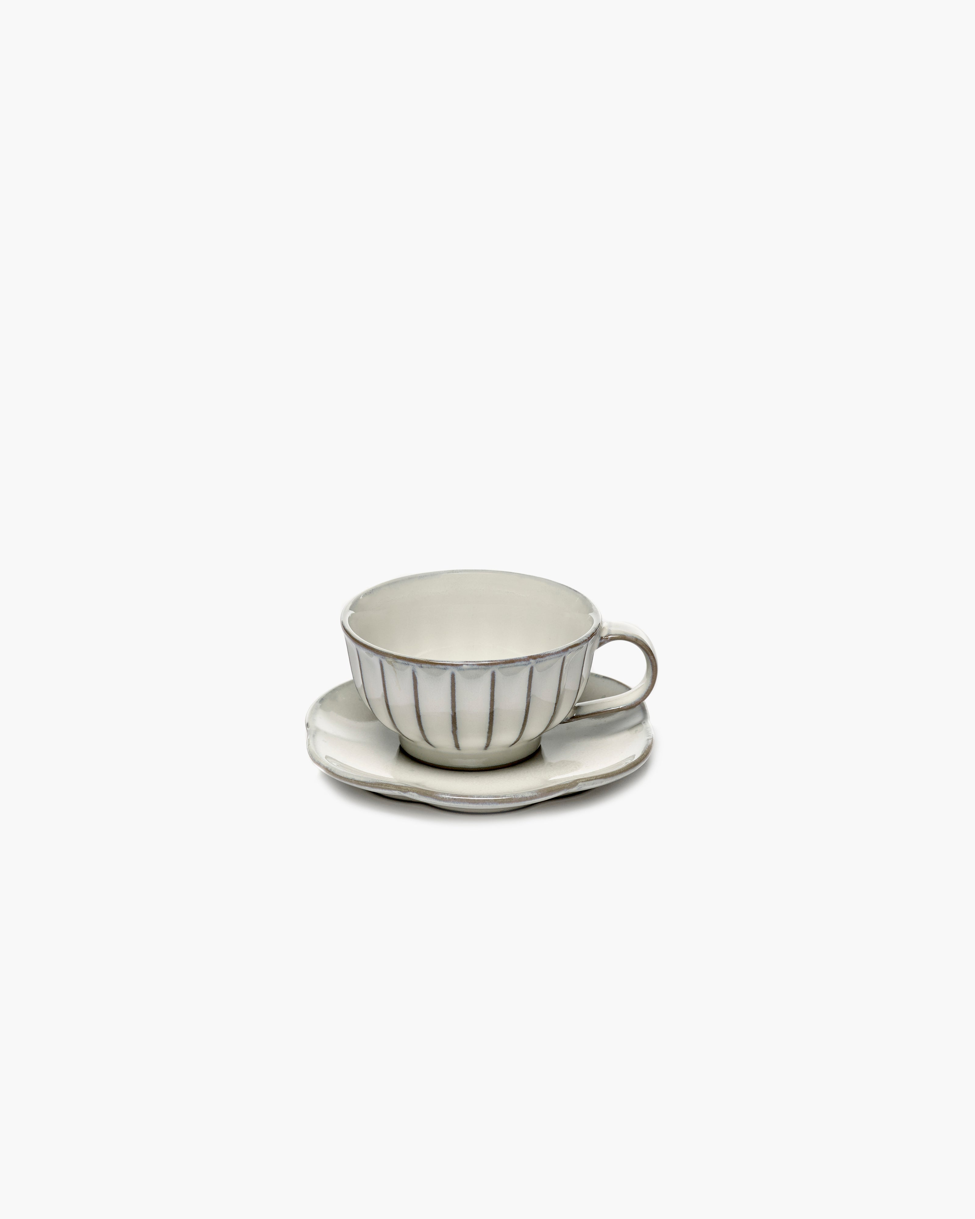 INKU Dessert plate ribbed M, white