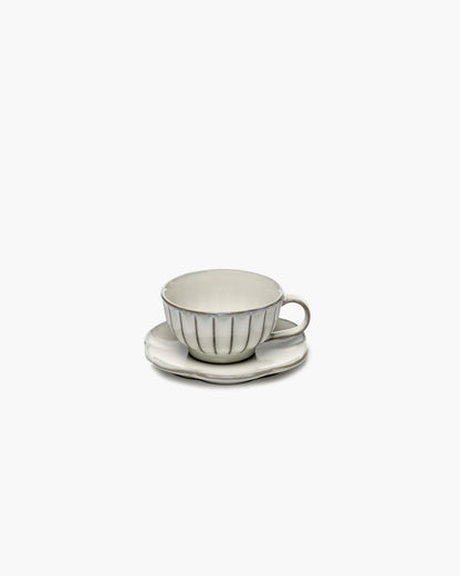 INKU Dessert plate ribbed M, white