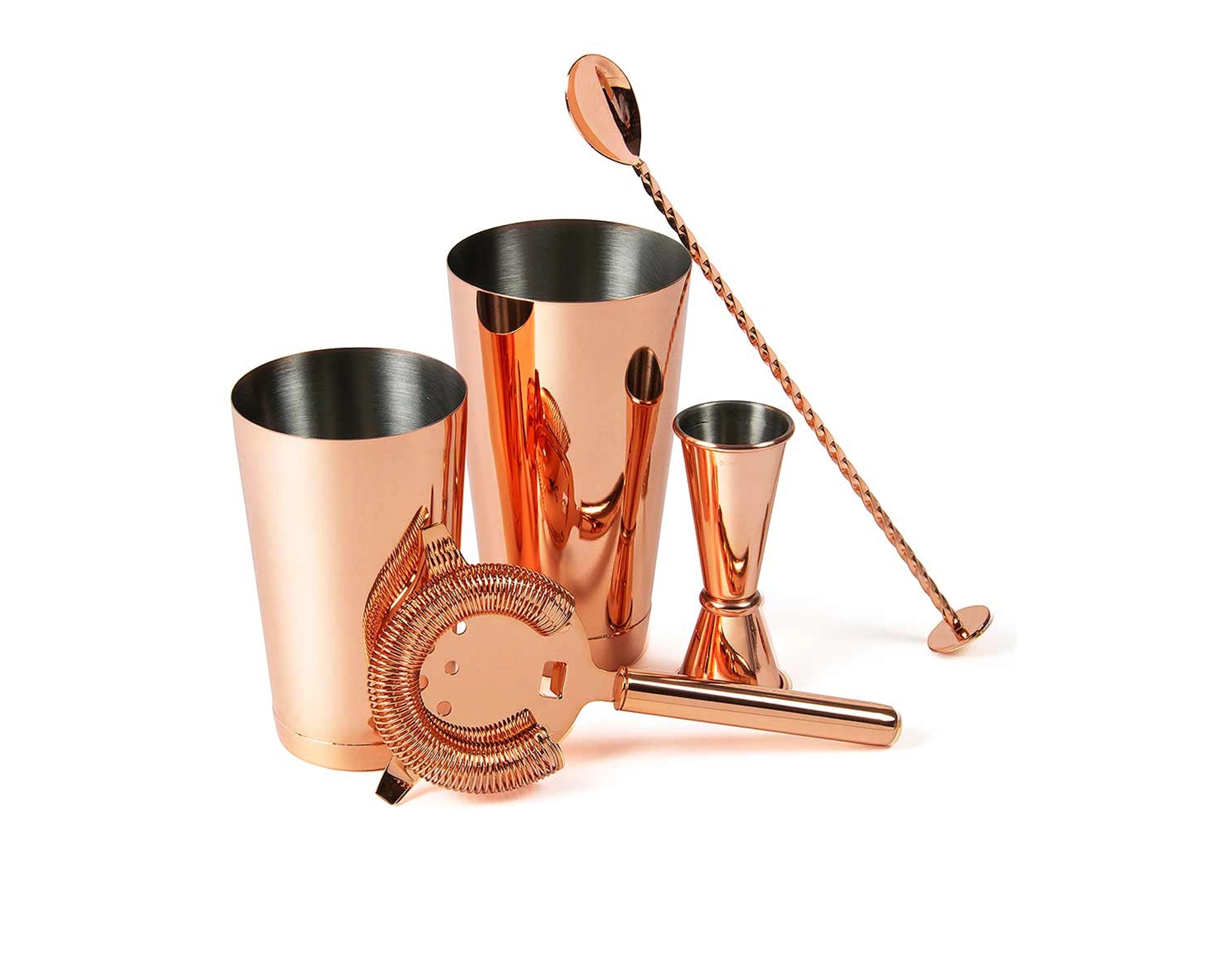Copper Plated 5 Piece Cocktail Set