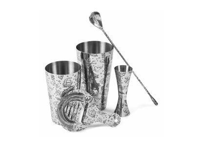 Tattoo Stainless Steel 5 Piece Cocktail Set