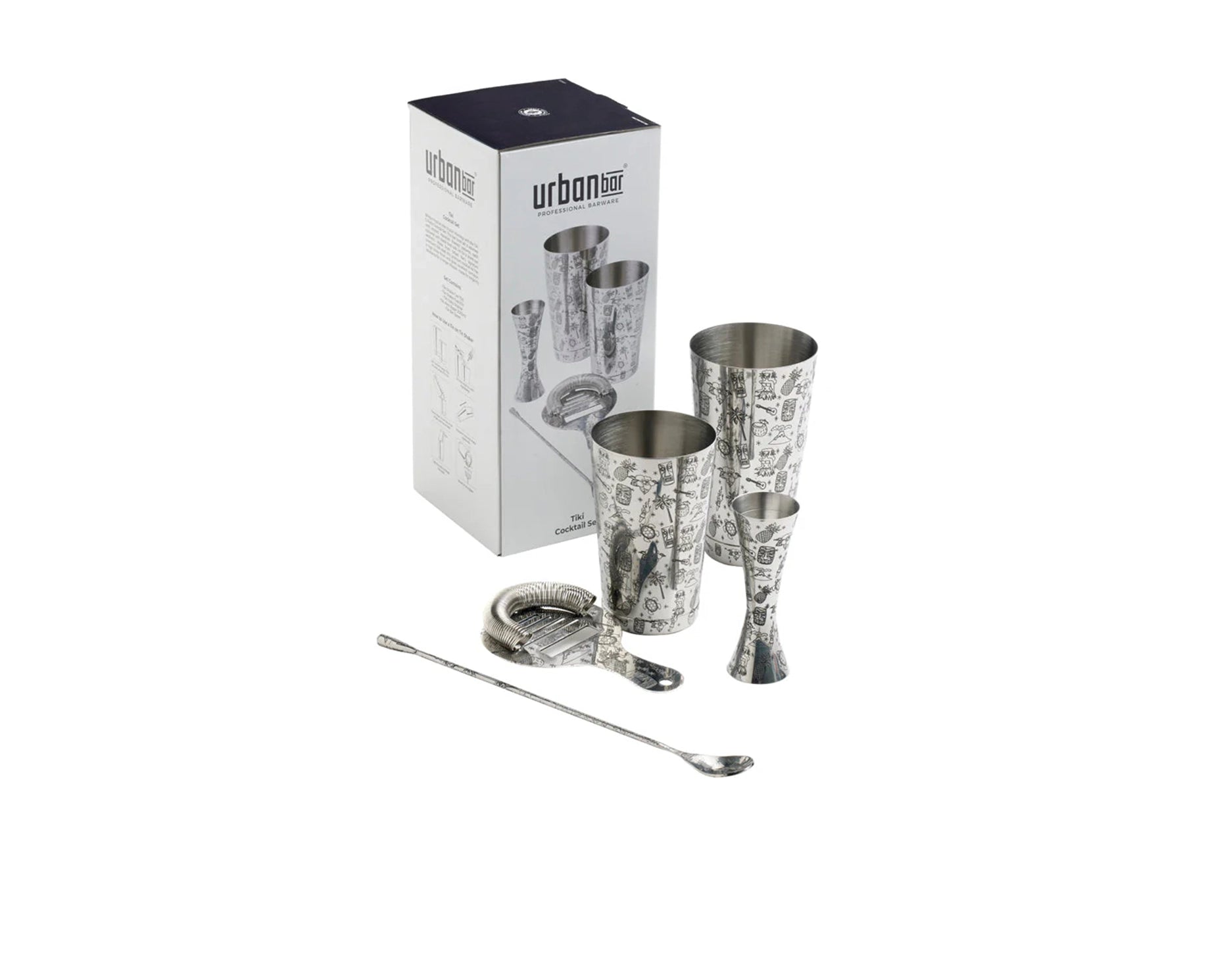 Tiki Stainless Steel 5 Piece Cocktail Set